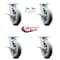 Service Caster 8 Inch Kingpinless Thermoplastic Rubber Wheel Caster Brakes 2 Swivel Locks, 4PK SCC-KP30S820-TPRRD-SLB-BSL-2-SLB-2 - alternate 7